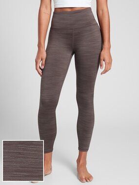 Athleta Elation Space Dye 7/8 Tight Leggings Women's M Purplish Brown Yoga Gym